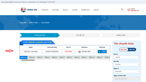 Hướng Dẫn Cách Đặt Vé Tàu Trần Đề - Côn Đảo Online 2026