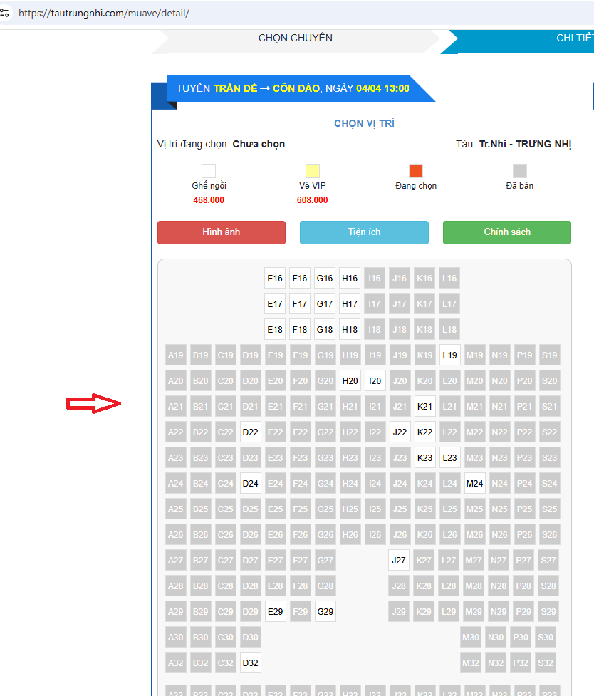 Vé Tàu Sài Gòn Trần Đề - Côn Đảo